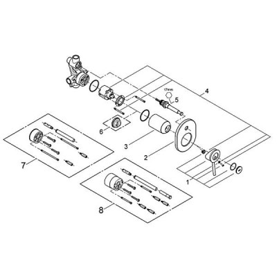 Змішувач прихованого монтажу для ванни Grohe BauClassic 29047000 Змішувач прихованого монтажу для ванни Grohe BauClassic 29047000