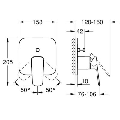 Змішувач прихованого монтажу для душу Grohe Cubeo 1017780000 із перемикачем на 2 положення, хром Змішувач прихованого монтажу для душу Grohe Cubeo 1017780000 із перемикачем на 2 положення, хром