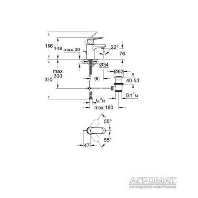 Змішувач для раковини Grohe Eurosmart 32825