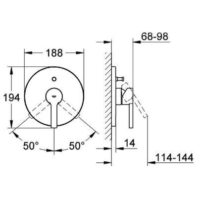 Змішувач прихованого монтажу для ванни/душу Grohe Lineare 19297000 Змішувач прихованого монтажу для ванни/душу Grohe Lineare 19297000