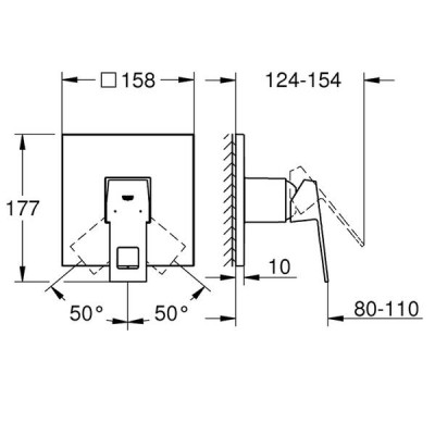 Змішувач прихованого монтажу для душу Grohe Eurocube 24061000 хром Змішувач прихованого монтажу для душу Grohe Eurocube 24061000 хром