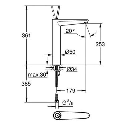 Змішувач для раковини Grohe Eurodisc Joy 23428000 хром Змішувач для раковини Grohe Eurodisc Joy 23428000 хром
