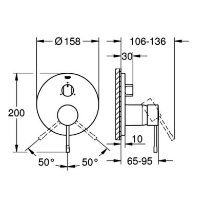 Змішувач прихованого монтажу для ванни/душу Grohe Essence 24169001 хром Змішувач прихованого монтажу для ванни/душу Grohe Essence 24169001 хром