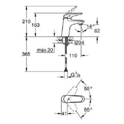 Змішувач для раковини Grohe Eurostyle New 23715003 Змішувач для раковини Grohe Eurostyle New 23715003