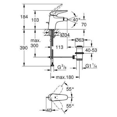 Змішувач для біде Grohe Eurostyle 23720ls3
