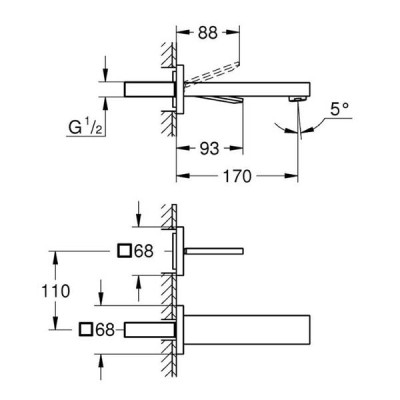 Змішувач прихованого монтажу для раковини Grohe Eurocube 19997000 Змішувач прихованого монтажу для раковини Grohe Eurocube 19997000