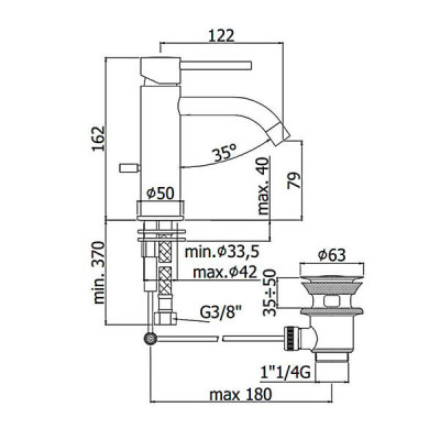 Змішувач для раковини Paffoni Light LIG 075 HG Змішувач для раковини Paffoni Light LIG 075 HG