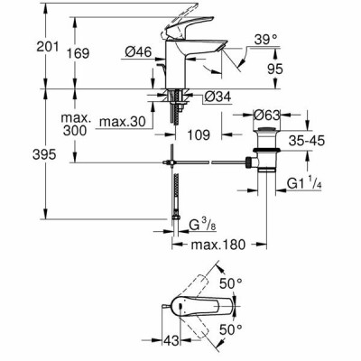 Змішувач для раковини Grohe Eurosmart 33265003 Змішувач для раковини Grohe Eurosmart 33265003
