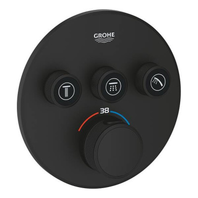 Змішувач прихованого монтажу Grohe SmartControl 29508KF0 з термостатом (зовнішня частина) чорний