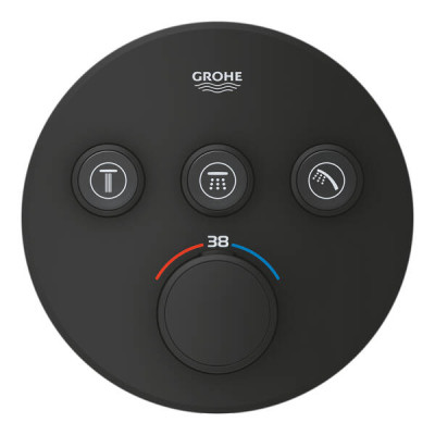 Змішувач прихованого монтажу Grohe SmartControl 29508KF0 з термостатом (зовнішня частина) чорний Змішувач прихованого монтажу Grohe SmartControl 29508KF0 з термостатом (зовнішня частина) чорний