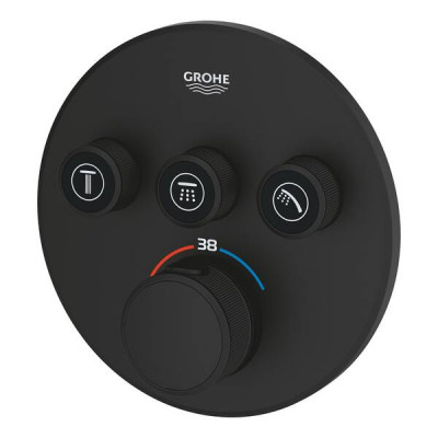 Змішувач прихованого монтажу Grohe SmartControl 29508KF0 з термостатом (зовнішня частина) чорний Змішувач прихованого монтажу Grohe SmartControl 29508KF0 з термостатом (зовнішня частина) чорний