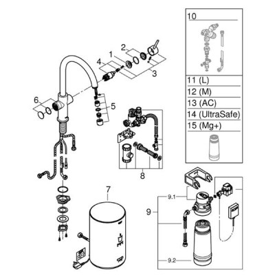 Змішувач для кухні Grohe Red II Duo 30083001 з бойлерною системою М, хром Змішувач для кухні Grohe Red II Duo 30083001 з бойлерною системою М, хром