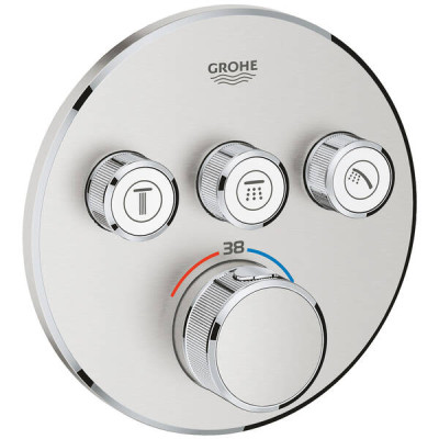 Змішувач прихованого монтажу для душу Grohe Grohtherm SmartControl 29121DC0 з термостатом на 3 виходи, суперсталь