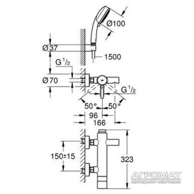 Змішувач для ванни Grohe Essence 33628001 з душовим гарнітуром Змішувач для ванни Grohe Essence 33628001 з душовим гарнітуром