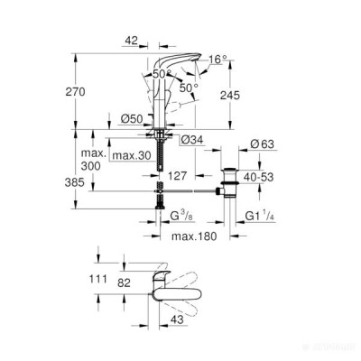 Змішувач для раковини Grohe Eurostyle New 23718003 Змішувач для раковини Grohe Eurostyle New 23718003