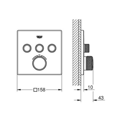 Змішувач прихованого монтажу для душу Grohe Grohtherm SmartControl 29121000 з термостатом Змішувач прихованого монтажу для душу Grohe Grohtherm SmartControl 29121000 з термостатом