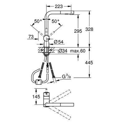 Змішувач для кухні Grohe Minta 30274000 хром Змішувач для кухні Grohe Minta 30274000 хром
