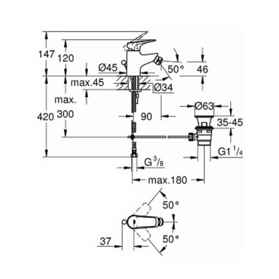 Змішувач для біде Grohe BauFlow 23754000 хром Змішувач для біде Grohe BauFlow 23754000 хром