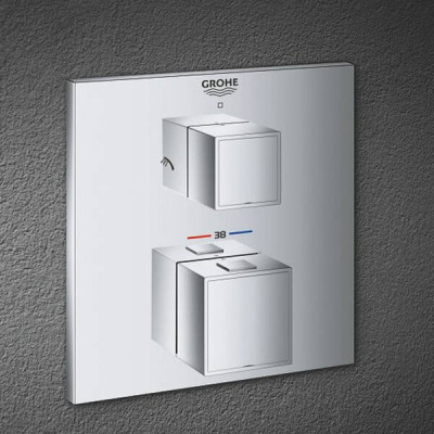 Змішувач прихованого монтажу для душу Grohe Grohtherm Cube 24154000 з термостатом на 2 виходи, хром Змішувач прихованого монтажу для душу Grohe Grohtherm Cube 24154000 з термостатом на 2 виходи, хром