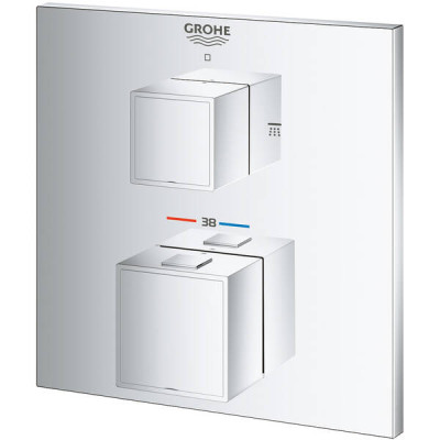 Змішувач прихованого монтажу для душу Grohe Grohtherm Cube 24154000 з термостатом на 2 виходи, хром Змішувач прихованого монтажу для душу Grohe Grohtherm Cube 24154000 з термостатом на 2 виходи, хром