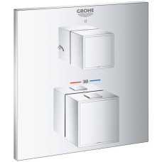 Змішувач прихованого монтажу для душу Grohe Grohtherm Cube 24154000 з термостатом на 2 виходи, хром