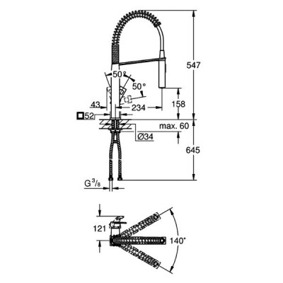 Змішувач для кухні Grohe Eurocube 31395DC0 суперсталь