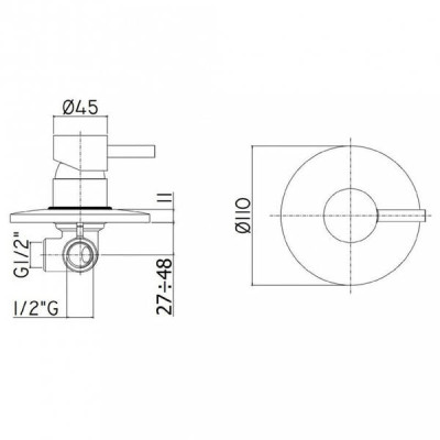 Змішувач прихованого монтажу для душу Paffoni Light LIG011CR Змішувач прихованого монтажу для душу Paffoni Light LIG011CR