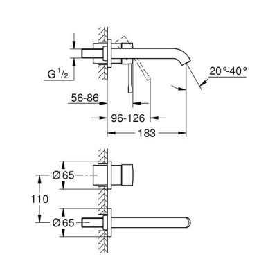 Змішувач прихованого монтажу для раковини Grohe Essence New 29192KF1 чорний Змішувач прихованого монтажу для раковини Grohe Essence New 29192KF1 чорний