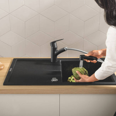 Змішувач для кухні Grohe Eurosmart 303052431 чорний матовий Змішувач для кухні Grohe Eurosmart 303052431 чорний матовий