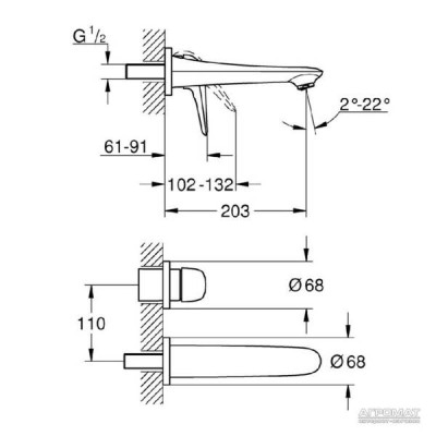 Змішувач прихованого монтажу для раковини Grohe Eurostyle New 29097003 Змішувач прихованого монтажу для раковини Grohe Eurostyle New 29097003