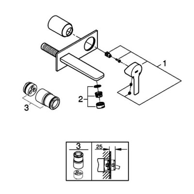 Змішувач прихованого монтажу для раковини Grohe Lineare 19409001 хром Змішувач прихованого монтажу для раковини Grohe Lineare 19409001 хром