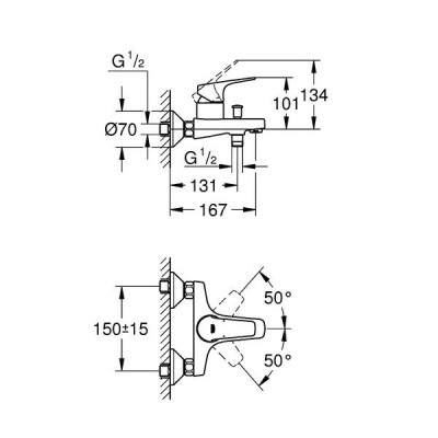 Набір змішувачів для ванної Grohe Bau Flow 121756 (3 в 1) Набір змішувачів для ванної Grohe Bau Flow 121756 (3 в 1)