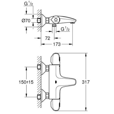 Змішувач для ванни Grohe Grohtherm 34816003 з термостатом