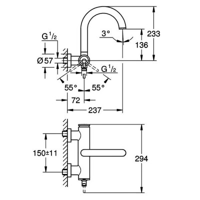 Змішувач для ванни Grohe Atrio 32652003 хром Змішувач для ванни Grohe Atrio 32652003 хром