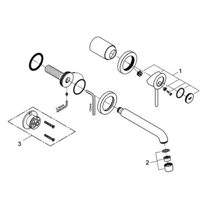 Змішувач прихованого монтажу для раковини Grohe BauClassic 2029200C Змішувач прихованого монтажу для раковини Grohe BauClassic 2029200C