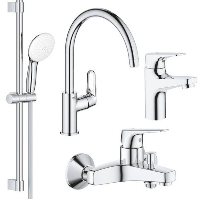 Набір змішувачів для ванни та кухні Grohe Bau Flow UA121640K1