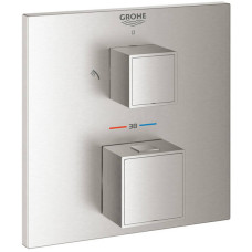 Змішувач прихованого монтажу для душу Grohe Grohtherm Cube 24154DC0 з термостатом на 2 виходи, суперсталь