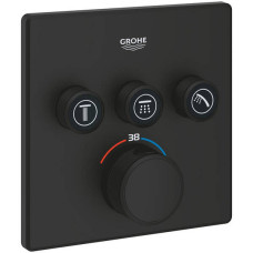 Змішувач прихованого монтажу для душу Grohe Grohtherm SmartControl 102167KF00 з термостатом на 3 споживачі, чорний матовий