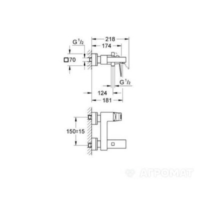 Змішувач для ванни Grohe Eurocube 23140 Змішувач для ванни Grohe Eurocube 23140