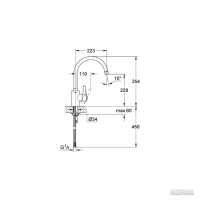 Змішувач для кухні Grohe Eurosmart Cosmopolitan 32843000 Змішувач для кухні Grohe Eurosmart Cosmopolitan 32843000