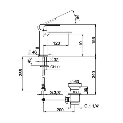 Змішувач для раковини Cisal Lineaviva LV000510.40 Змішувач для раковини Cisal Lineaviva LV000510.40