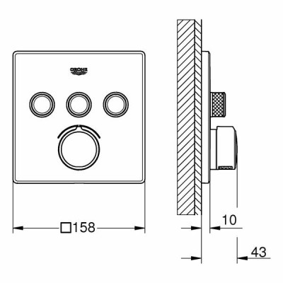 Змішувач прихованого монтажу для душу Grohe SmartControl 29149000 зовнішня частина Змішувач прихованого монтажу для душу Grohe SmartControl 29149000 зовнішня частина