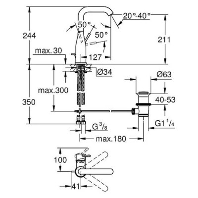 Змішувач для раковини Grohe Essence 32628001