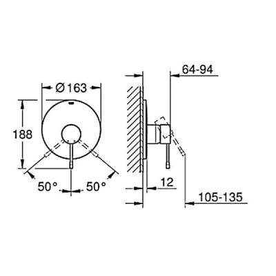 Змішувач прихованого монтажу для душу Grohe Essence 19286001 Змішувач прихованого монтажу для душу Grohe Essence 19286001