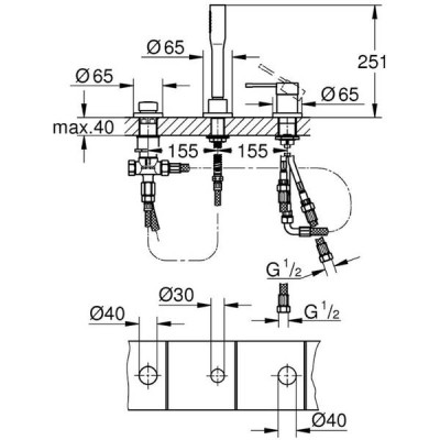 Змішувач для ванни Grohe Essence 19976001 Змішувач для ванни Grohe Essence 19976001