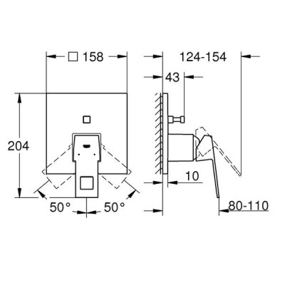 Змішувач прихованого монтажу для ванни/душу Grohe Eurocube 24062000 хром Змішувач прихованого монтажу для ванни/душу Grohe Eurocube 24062000 хром