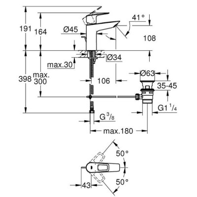 Змішувач для раковини Grohe BauLoop 23762001 Змішувач для раковини Grohe BauLoop 23762001