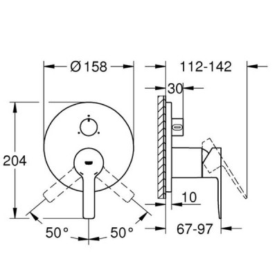 Змішувач прихованого монтажу для ванни Grohe Lineare 24095001 на три виходи Змішувач прихованого монтажу для ванни Grohe Lineare 24095001 на три виходи