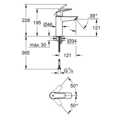 Змішувач для раковини Grohe Eurosmart 23324003 Змішувач для раковини Grohe Eurosmart 23324003