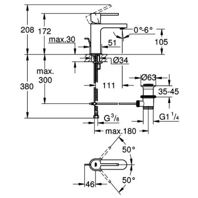 Змішувач для раковини Grohe Plus 32612DC3 сталь Змішувач для раковини Grohe Plus 32612DC3 сталь